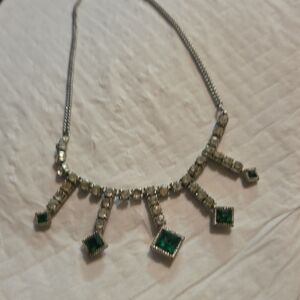 Elegant Green and Silver Necklace